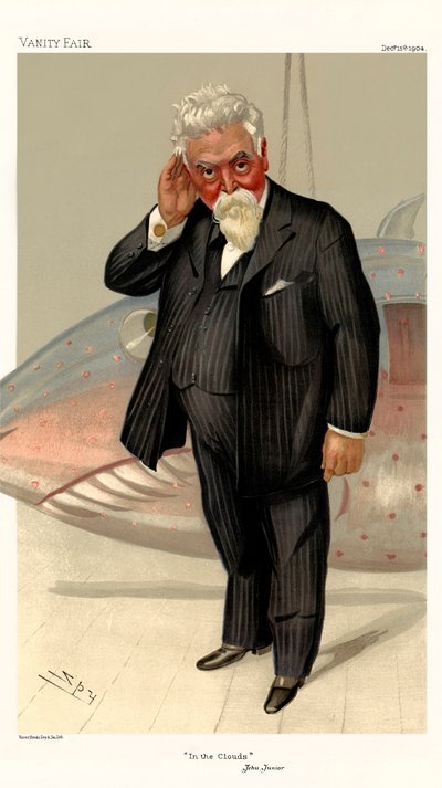 Sir Hiram Stevens Maxim - portret staand door Leslie Matthew (1851 1922) Ward