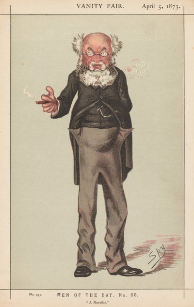 Vanity Fair: Mannen van de dag, Nr. 60, Een romanschrijver, 1873 door Leslie Matthew