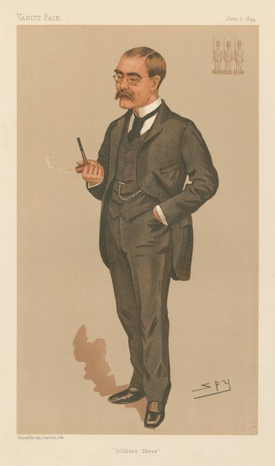 Soldaten Drie, Rudyard Kipling (Vanity Fair serie) door Leslie Matthew Spy Ward
