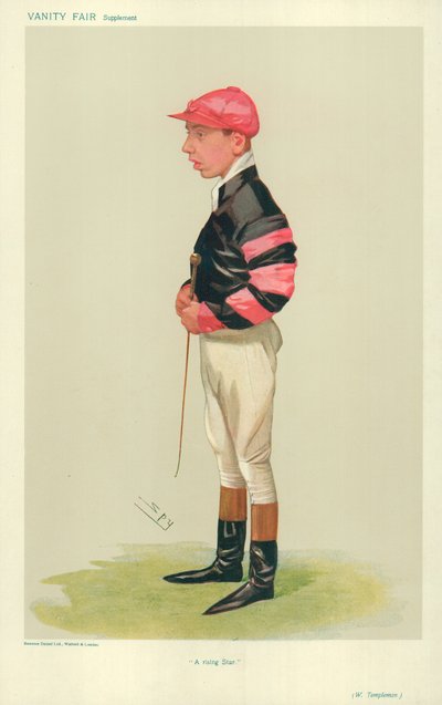 Arthur Templeman, een rijzende ster, 7 november 1906, Vanity Fair cartoon door Leslie Matthew Ward