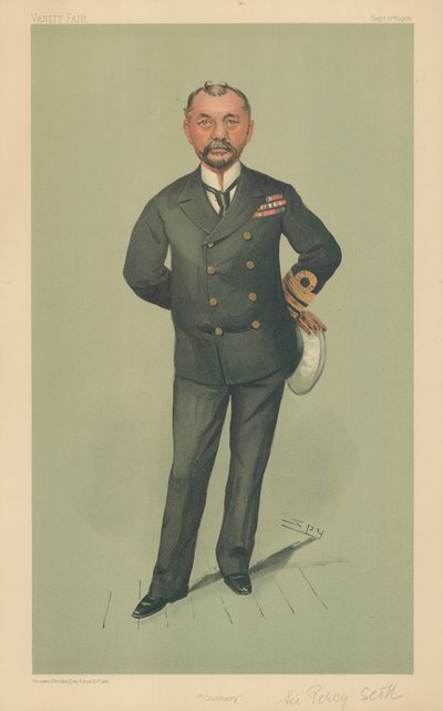 Kapitein Percy Scott, artillerie, 17 september 1903, Vanity Fair cartoon door Leslie Matthew Ward