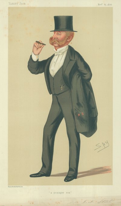 Kolonel Charles Napier Sturt, een jongere zoon, 25 november 1876, Vanity Fair cartoon door Leslie Matthew Ward