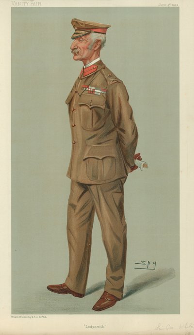 Generaal Sir George Stuart White, Ladysmith, 14 juni 1900, Vanity Fair cartoon door Leslie Matthew Ward