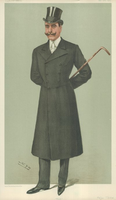 HSH De hertog van Teck, Frank, 17 juli 1902, Vanity Fair cartoon door Leslie Matthew Ward