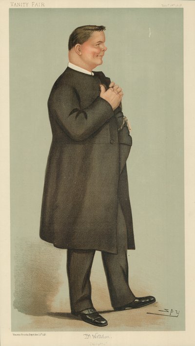 James Edward Cowell Weldon, De Aangewezen Bisschop van Calcutta, Calcutta, 17 november 1898, Vanity Fair cartoon door Leslie Matthew Ward