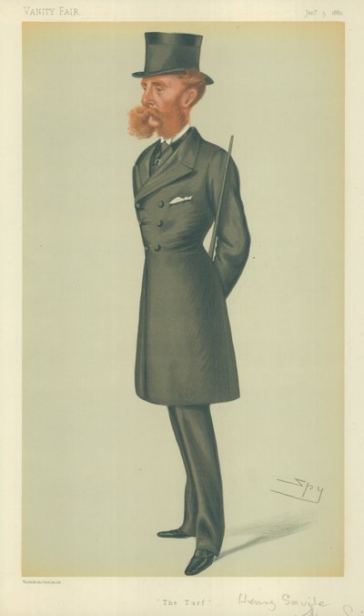 Lord Dorchester, The Turf, 24 maart 1877, Vanity Fair cartoon door Leslie Matthew Ward