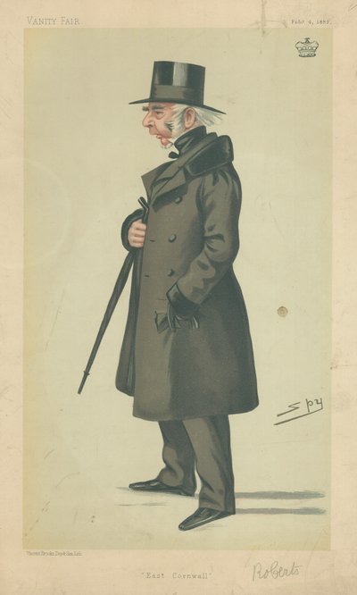 Lord Robartes, Oost-Cornwall, 4 februari 1882, Vanity Fair cartoon door Leslie Matthew Ward