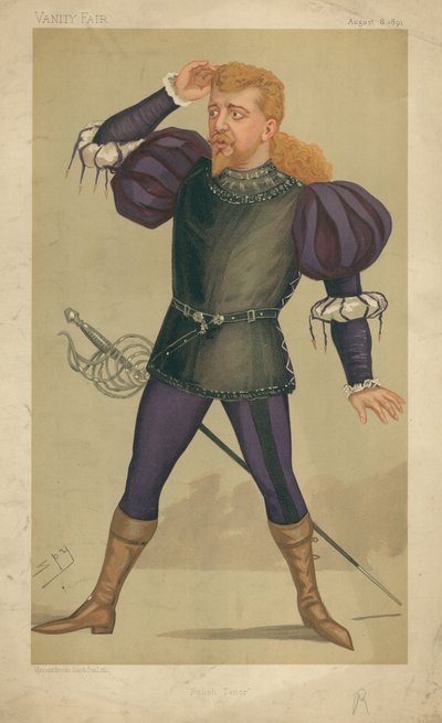 M Jean de Reszke, Poolse tenor, 8 augustus 1891, Vanity Fair cartoon door Leslie Matthew Ward