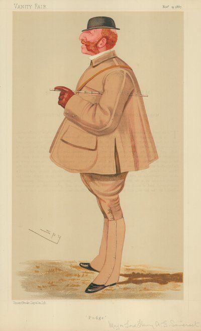 Major Lord Henry Arthur George Somerset, Podge, 19 november 1887, Vanity Fair cartoon door Leslie Matthew Ward