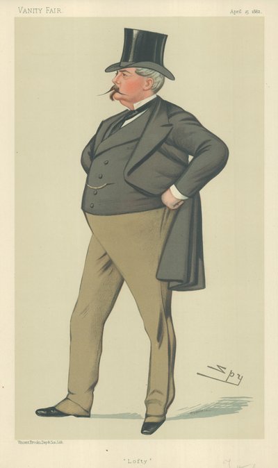Mr Arthur Loftus Tottenham, Lofty, 15 april 1882, Vanity Fair cartoon door Leslie Matthew Ward