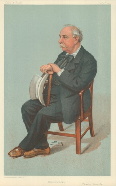 Mr Charles Santley, student en zanger, 27 februari 1902, Vanity Fair cartoon door Leslie Matthew Ward