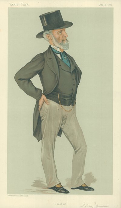 Mr Charles Tennant, Glasgow, 9 juni 1883, Vanity Fair cartoon door Leslie Matthew Ward