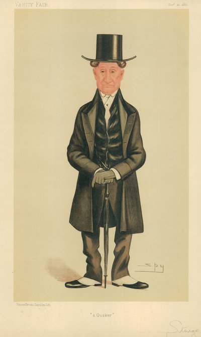 Mr E Sturge, Een quaker, 20 november 1886, Vanity Fair cartoon door Leslie Matthew Ward