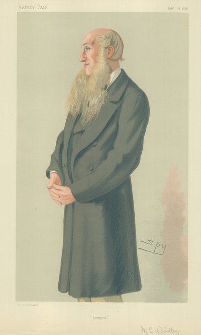 Mr E Whitley, Liverpool, 21 februari 1880, Vanity Fair cartoon door Leslie Matthew Ward