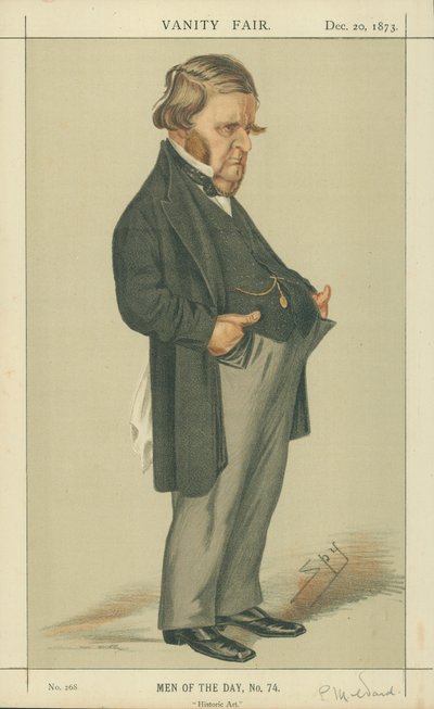 De heer Edward Matthew Ward, Historische Kunst, 20 december 1873, Vanity Fair cartoon door Leslie Matthew Ward