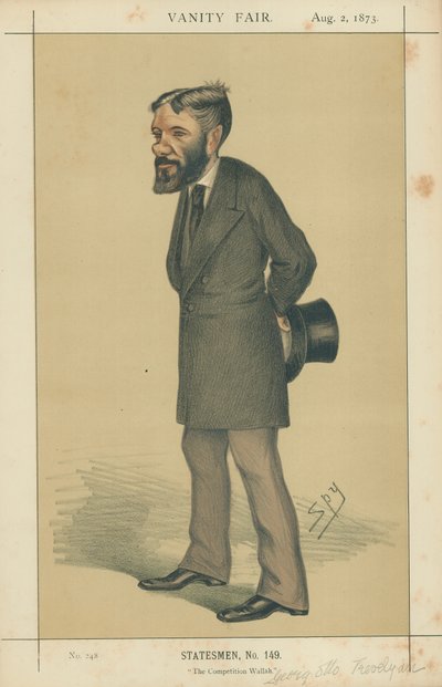 Mr George Otto Trevelyan, The Competition Wallah, 2 augustus 1873, Vanity Fair cartoon door Leslie Matthew Ward
