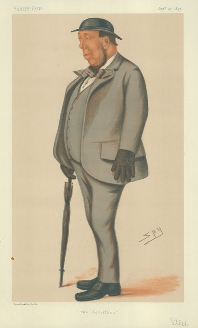 De heer Henry Steel, de Leviathan, Vanity Fair cartoon door Leslie Matthew Ward