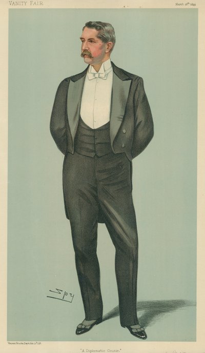 Mr Henry White, een diplomatieke neef, 2 maart 1899, Vanity Fair cartoon door Leslie Matthew Ward
