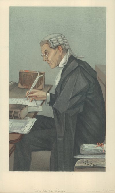 Mr John Lawson Walton, 6 maart 1902, Vanity Fair cartoon door Leslie Matthew Ward