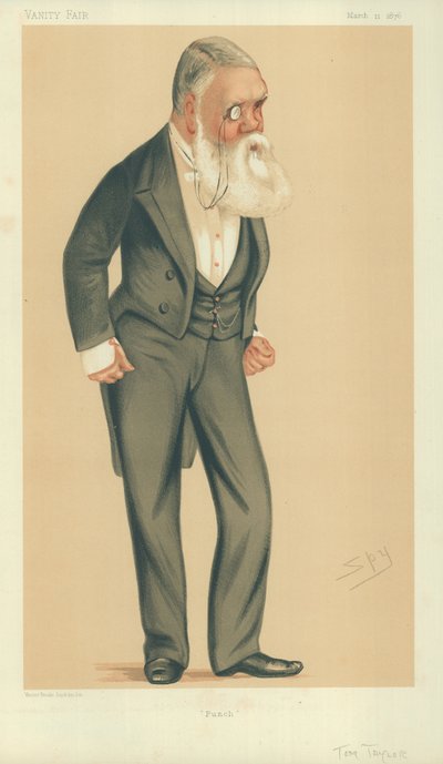 Mr Tom Taylor, Punch, 11 maart 1876, Vanity Fair cartoon door Leslie Matthew Ward