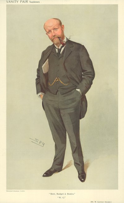 Mr W Gardner Sinclair, Beer Budget and Brains, 21 juli 1909, Vanity Fair cartoon door Leslie Matthew Ward