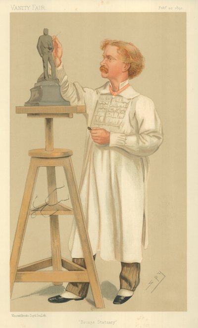 Mr. William Hamo Thornycroft, bronzen beeldhouwwerk, 20 februari 1892, Vanity Fair cartoon door Leslie Matthew Ward