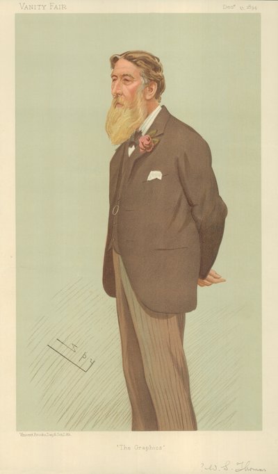 Mr. William Luson Thomas, The Graphics, 13 december 1894, Vanity Fair cartoon door Leslie Matthew Ward