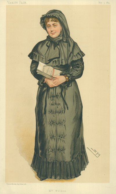 Mevrouw Georgina Weldon, mevrouw Weldon, Vanity Fair cartoon door Leslie Matthew Ward