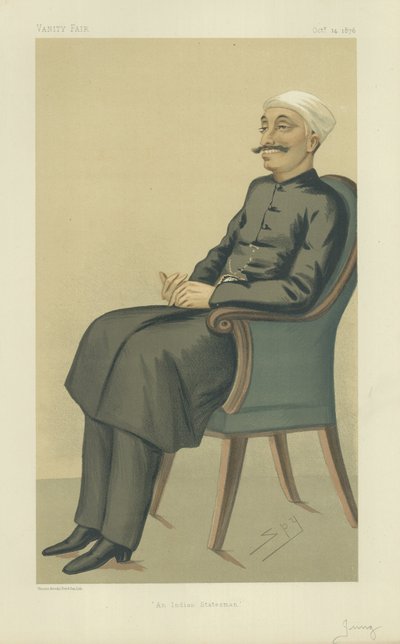 Nawab Sir Salar Jung, Een Indiase Staatsman, 14 oktober 1876, Vanity Fair cartoon door Leslie Matthew Ward