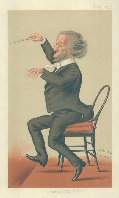 Richard Wagner, muziek van de toekomst, 19 mei 1877, Vanity Fair cartoon door Leslie Matthew Ward