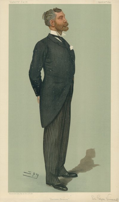 Sir Edgar Vincent, Oosterse Financiën, 20 april 1899, Vanity Fair cartoon door Leslie Matthew Ward
