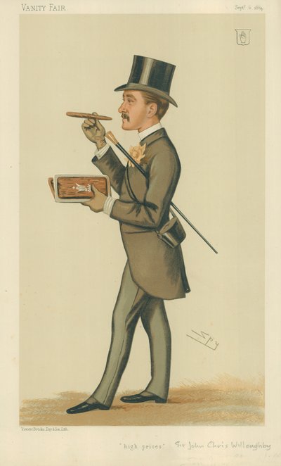 Sir John Christopher Willoughby, Hoge Prinsen, 6 september 1884, Vanity Fair cartoon door Leslie Matthew Ward