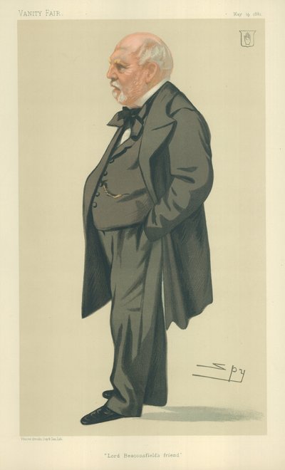 Sir Philip Rose, vriend van Lord Beaconsfield, 14 mei 1881, Vanity Fair cartoon door Leslie Matthew Ward