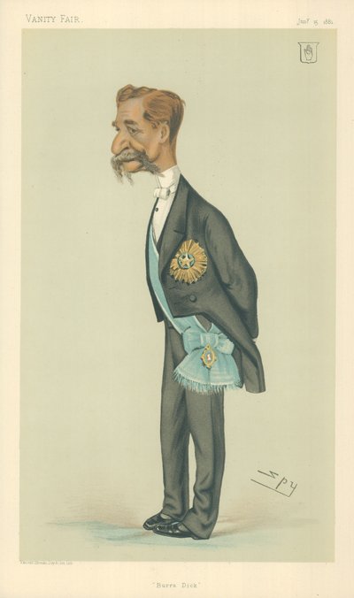 Sir Richard Temple, Bart, Burra Dick, 15 januari 1881, Vanity Fair cartoon door Leslie Matthew Ward