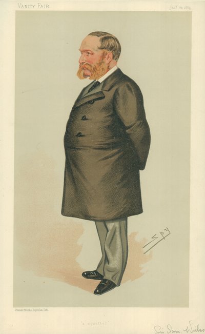 Sir Samuel Wilson, Een squatter, 24 januari 1885, Vanity Fair cartoon door Leslie Matthew Ward