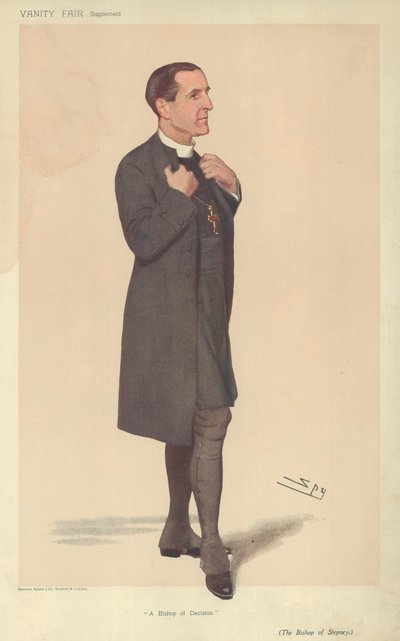 De bisschop van Stepney, een bisschop van besluitvaardigheid, 19 april 1906, Vanity Fair cartoon door Leslie Matthew Ward
