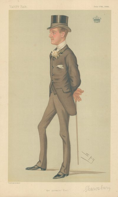 De Graaf van Shrewsbury en Talbot, De Premier Graaf, 17 juli 1880, Vanity Fair cartoon door Leslie Matthew Ward