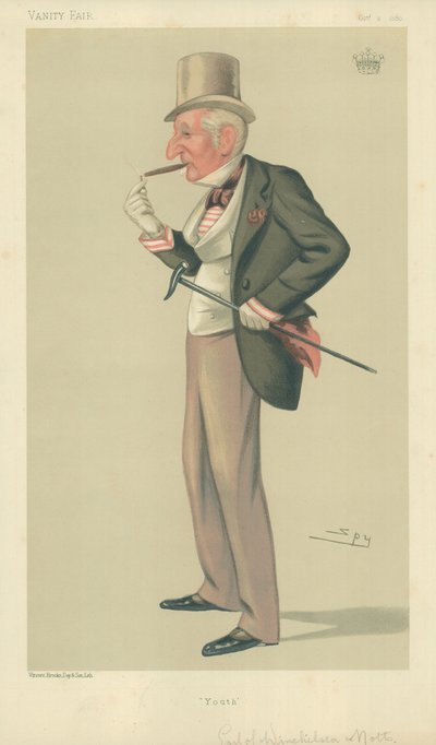De graaf van Winchilsea en Nottingham, jeugd, 2 oktober 1880, Vanity Fair cartoon door Leslie Matthew Ward