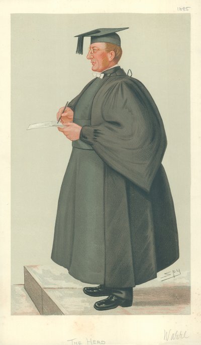 De Eerwaarde Edmond Warre, Het Hoofd, 20 juni 1885, Vanity Fair cartoon door Leslie Matthew Ward