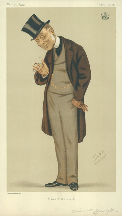 Burggraaf Torrington, Een man van de wereld, 15 april 1876, Vanity Fair cartoon door Leslie Matthew Ward