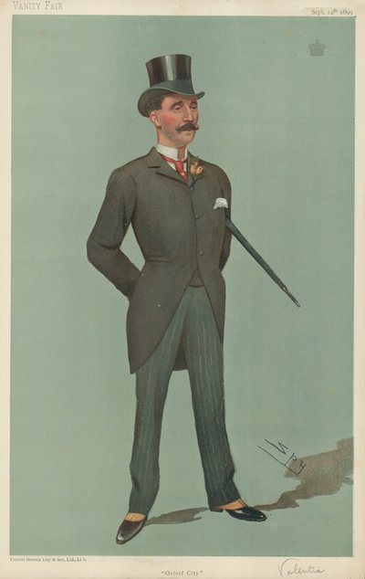Burggraaf Valentia, Oxford City, 14 september 1899, Vanity Fair cartoon door Leslie Matthew Ward