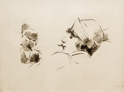 Rokende Dame door Lesser Ury