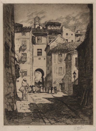 Straat naar Plaza de Zocodover, Toledo door Lester George Hornby