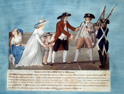 Arrestatie van Lodewijk XVI in Varennes op 22 juni 1791 door Lesueur Brothers