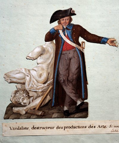Franse Revolutie: een vandaal, vernietiger van kunstwerken door Lesueur Brothers