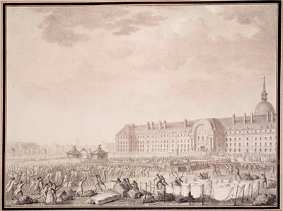 Franse revolutie: wapens opnemen bij de Invalides op 14/07/1789 door Lesueur Brothers