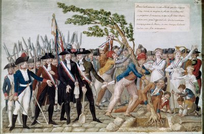Het planten van de boom van vrijheid door Lesueur Brothers