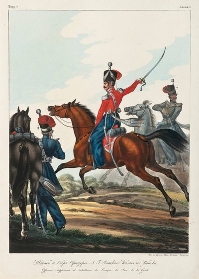 Staf officier en hoofd officier van het Don Kozakken leger, 1830-1840s door Lev Alexandrovich Belousov