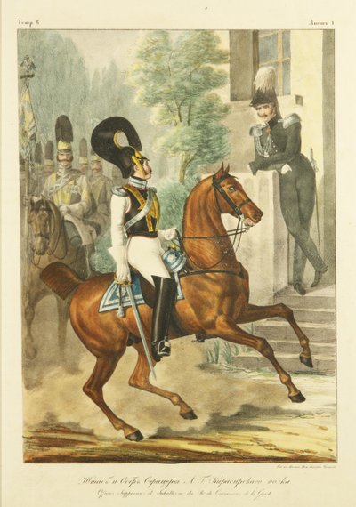 Staf en senior officieren van het Life-Guards Cuirassier Regiment, ca. 1830 door Lev Alexandrovich Belousov