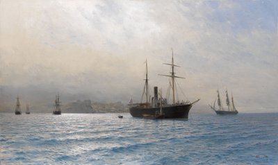 Russisch Schip bij de ingang van de Bosporus, na de Russisch-Turkse oorlog van 1877-1878 door Lev Felixovich Lagorio